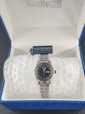 $535 • Buy Ladies Vintage  KRIËGER SWISS CHRONOMETER Blue Dial  NEW W/BOX And Tags