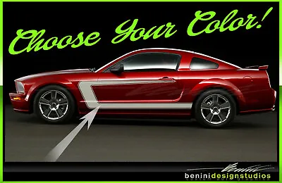 Custom Side C-Stripe Decals Fits- 2005 - 2009 Ford Mustang GT SVT Saleen • $54.99