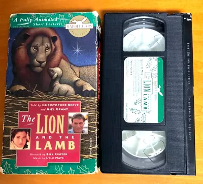 RABBIT EARS THE LION AND THE LAMB VHS As Told By CHRISTOPHER REEVE & AMY GRANT • $4.99