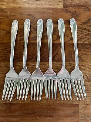 8 Rogers Bros International Silver DAFFODIL Silverplate Dinner Forks 7 1/2” • $24.95