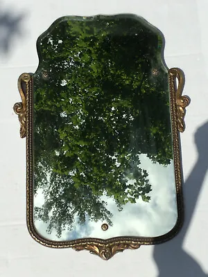 Antique Art Deco Beveled Pittsburgh Glass Co Gesso Wood Wall Mirror 18  X 25.5  • $149.99