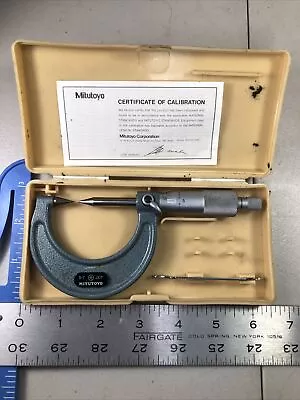 Mitutoyo 112-237 Point Micrometer0-1  30 Degree Carbide .001  W/Certifi & Case • $84.99