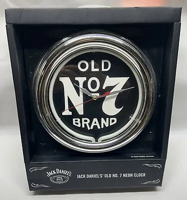 Jack Daniel's Whiskey Old No. 7 Neon Bar Wall Clock New • £48.19