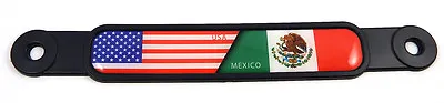 USA Mexico American Mexican Flag Emblem Screw On Car License Plate Decal  Badge • $8.99