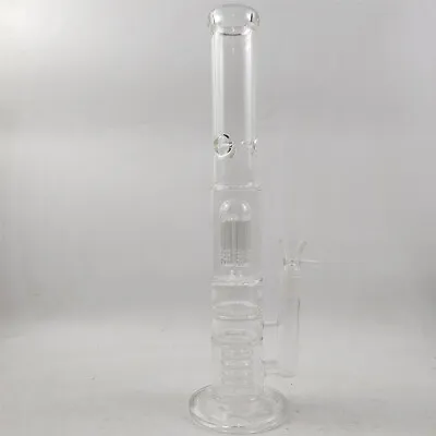 $42.99 • Buy 16 Inch Glass Bong Water Pipes Clear Straight 14mm Joint Smoking Bubbler