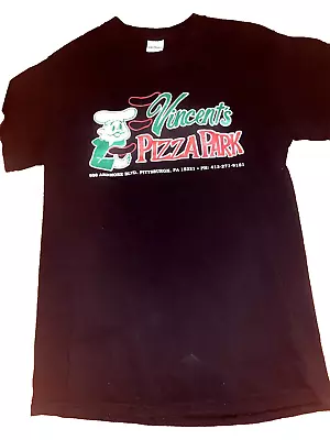 Vintage Vincent's Pizza Park T-Shirt Small Blk Home Of Vinnie Pie Pittsburgh PA • $18.88