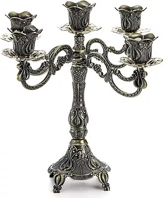 5-Candle Metal Candelabra 10 Inch Tall 5 Arms Candle Holder Stick Taper Candles • $49.99