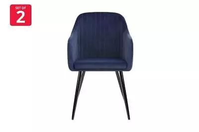 Shangri-La Set Of 2 Alivia Dining Armchair Chairs (Navy) Chairs Home & Garden • $246.17