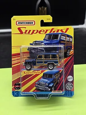 Matchbox Superfast 2020 Willys Jeep Wagon Blue 1962 MBX Blister Card Box • $4.63