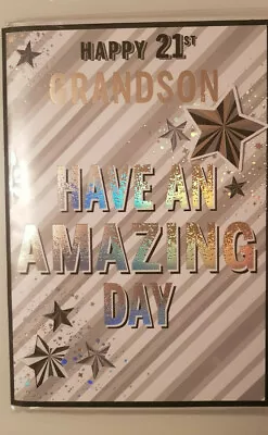 21 Year Old Grandson Birthday Card Top Quality  21st Grandson Card 10 X 7 Inch • £3.29