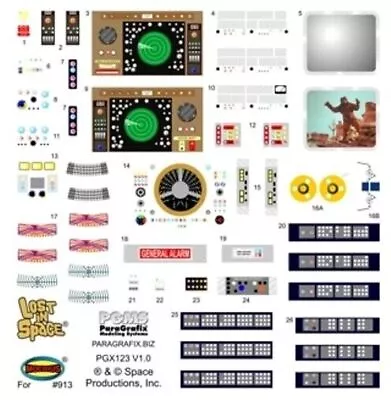 Lost In Space - Jupiter 2 Decal Set For Stock Interior PGX123 • $29.95