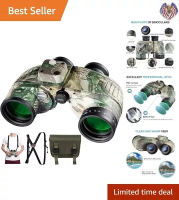 Waterproof Marine Binoculars With Rangefinder Compass - 10X50 Prism Navigation • $185.99