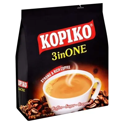 Kopiko 3 In 1 Instant Coffee Strong & Rich Coffee Mix 30 Sachets X 20g Indonesia • $23.80
