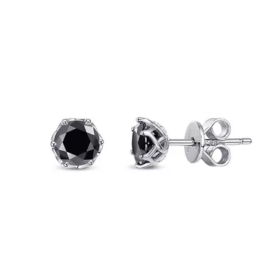 5mm VVS1 Real Black Moissanite Stud Earrings For Men Women 925 Sterling Silver • $13.99