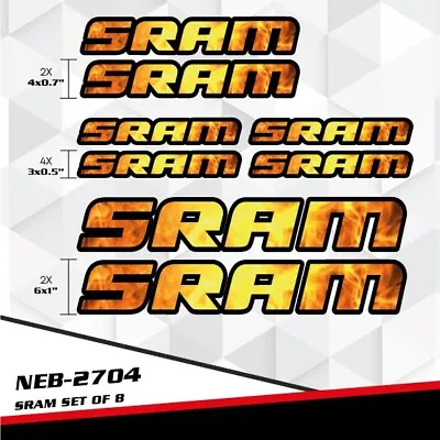 New For SRAM Decal Stickers Set For Mountain Road Bike Frame Helmet  NEB-2704 • $24.99
