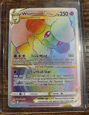 $3.25 • Buy Pokemon TCG Whimsicott V Star 175/172 Brilliant Stars Secret Rare Rainbow