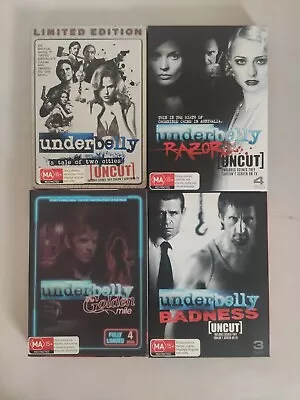 Lot Of 4 Underbelly DVDs A Tale Of Two Cities Golden Mile Badness Razor • £27.84