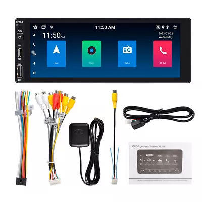 Touch Screen Single Din Bluetooth Car Stereo Video Built-in Sat Nav Head Unit • £109.07