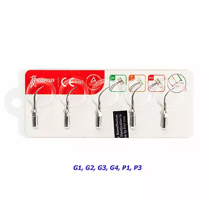 5PCS Original Woodpecker Dental Ultrasonic Scaler Tips Set G1 G2 G3 G4 P1P3 • $13.49