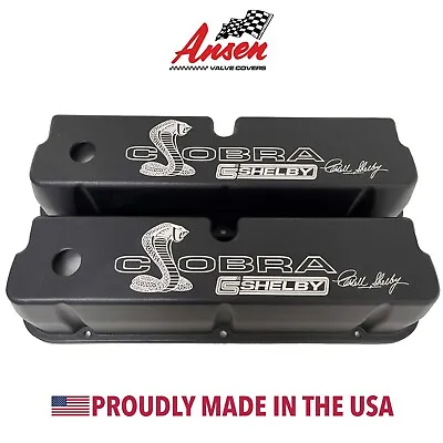 Ford 351W Carroll Shelby Cobra Tall Valve Covers Engraved - Black- Ansen USA • $249