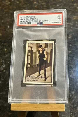 1926 Greiling Serie Boxer-Color-Small Max Schmeling Rookie RC #2 PSA 3 VG Pop 1 • $4500