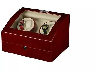 Watch Winder For 4 Watches With 4 Programmed Settings Cherry Wood Finish • $199