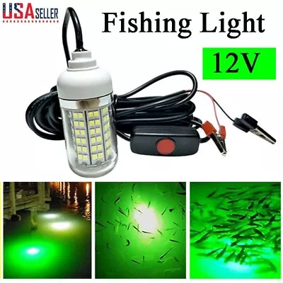 Green LED Fishing Light Boat 12V Underwater Submersible Night Crappie Shad Squid • $16.14