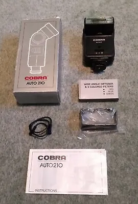 Cobra Auto 210 Bounce Head Flash Gun - VGC With Accessories & Box - Tested OK • £4.50