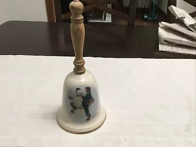 1976 Vintage Norman Rockwell SNOW SCULPTURE Fine China Christmas Bell By Gorham  • $2