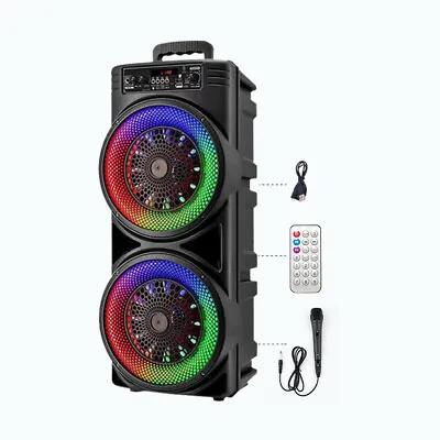 5000W Portable Bluetooth Speaker Sub Woofer Heavy Bass Sound System Party + Mic • $54.99