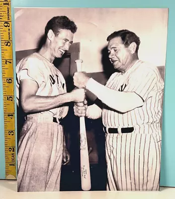 Ted Williams Talks With Babe Ruth Boston Red Sox Type 2 Baseball Photo #D • $45