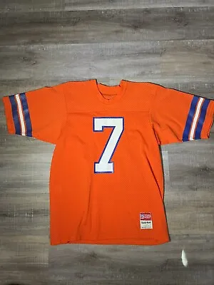 Vintage John Elway Denver Broncos Jersey Size L Macgregor Sand-knit Orange Rare • $40