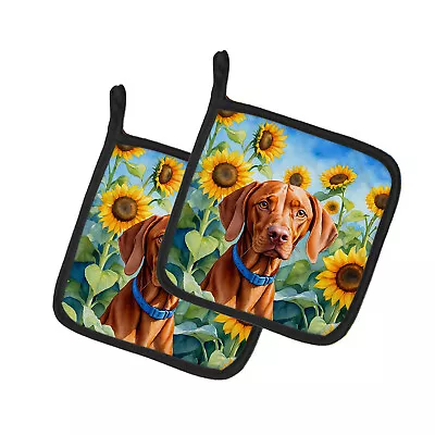 Vizsla In Sunflowers Pair Of Pot Holders DAC6169PTHD • $24.99