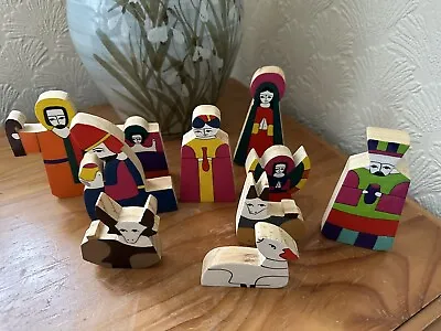 TOYBOX Hand Crafted Naive Nativity Scene Child's Set Wooden Christmas Incomplete • £8