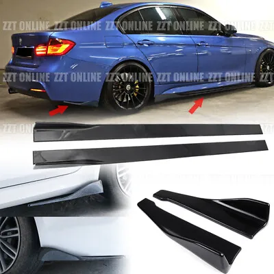 For BMW 3 Series F30 E90 Side Skirt Lip Rear Side Splitter Apron Carbon Painted • $89.99