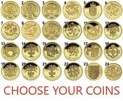 £3.99 • Buy Old One Pound Coins Round £1 Pounds Floral Edinburgh Cardiff UK Coin Hunt VGC
