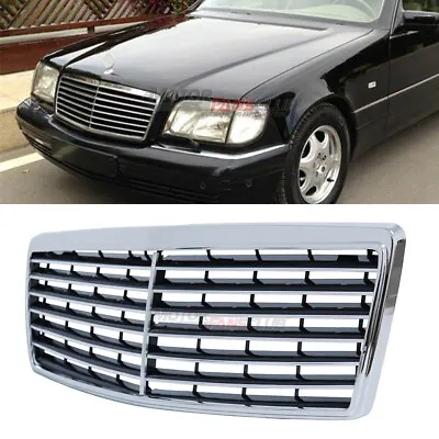 For Mercedes Benz W140 S-Class 1994-1998 Black Chrome Front Bumper Grill Grille • $123.50