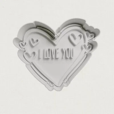 $10.50 • Buy I Love You Valentines Cookie Cutter Embosser Fondant Cutter Bone Biscuit 2pce