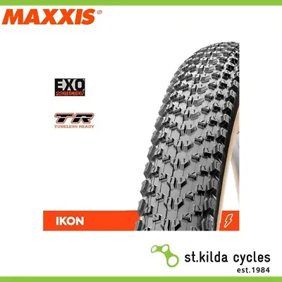 Maxxis Ikon Bike Tyre - 27.5 X 2.20 - EXO TR Tanwall Folding 60TPI - Pair • $191.18