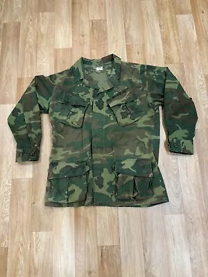 Vintage Vietnam War Erdl Camo Slant Pocket Jungle Fatigue Rip Stop Og107 Med Reg • $50