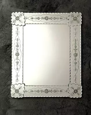 Mirror Classic Glass Of Murano Wall Vertical Horizontal Floral • $2278.10