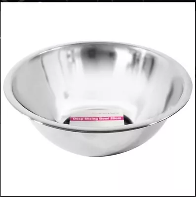 £4.95 • Buy New 2 X 30cm Stainless Steel Cooking Bowl Kitchen Vegetables Fruit Salad Mixing