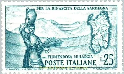 EBS Italy 1958 - For The Rebirth Of Sardinia - Unificato 826 MNH** • $1.50