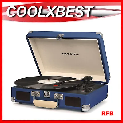 $65.78 • Buy Rfb Crosley Cruiser Deluxe Bluetooh In 3 Speed Turntable Record Player Blue