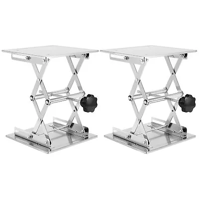 JOIKIT 2 PCS 8 X 8 Inch Lab Jack Scissor Stand Stainless Steel Lab Lift Table • $50.96