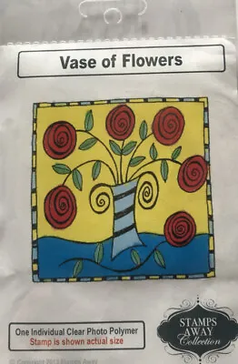 £2.99 • Buy Vase Of Flowers Clear Ink Stamp 80mm X 80mm Printing Stamping