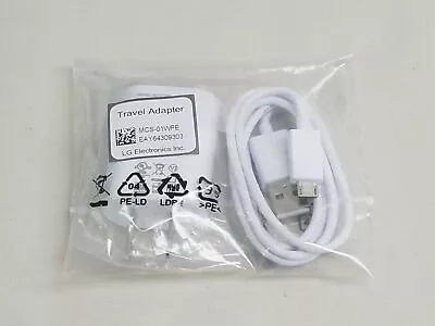 LG MCS-01WPE Phone Tablet 5V AC Adapter Wall Charger + Micro USB Cable • $7.99