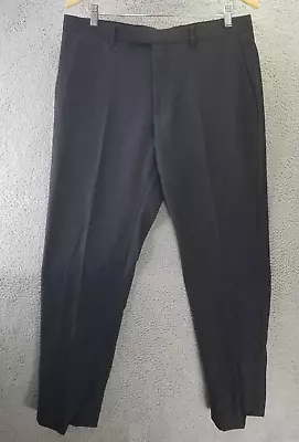 Marc Anthony Dress Pants Adult Size 34x31 Black Wool Flat Front Slacks Mens • $9.44