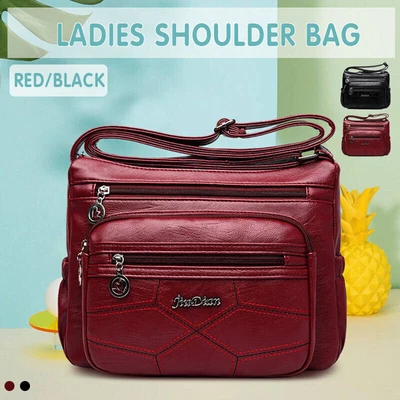 $16.82 • Buy Women’s Multi Pocket Leather Cross Body Ladies Shoulder Bag Messenger Handbag AU