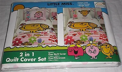 Little Miss 2 In 1 Quilt Cover Set Single Little Miss Sunshine Brand New Mr Men • £18.60